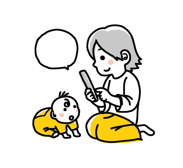 サイトを選ぶ母親